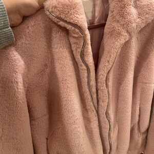 Luxurious Pink Faux Fur Jacket